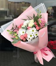 Букет цветов из:  Розы, Лизиантусы и Хризантемы в Рычково
